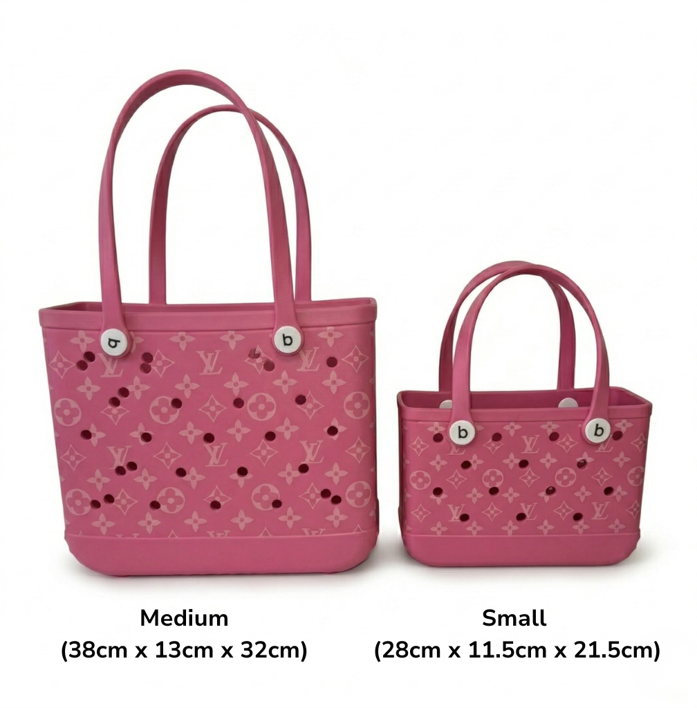 LuxeCarry Waterproof Tote Bag – Perforated Rubber Beach & Pool Bag