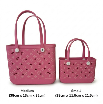 LuxeCarry Waterproof Tote Bag – Perforated Rubber Beach & Pool Bag