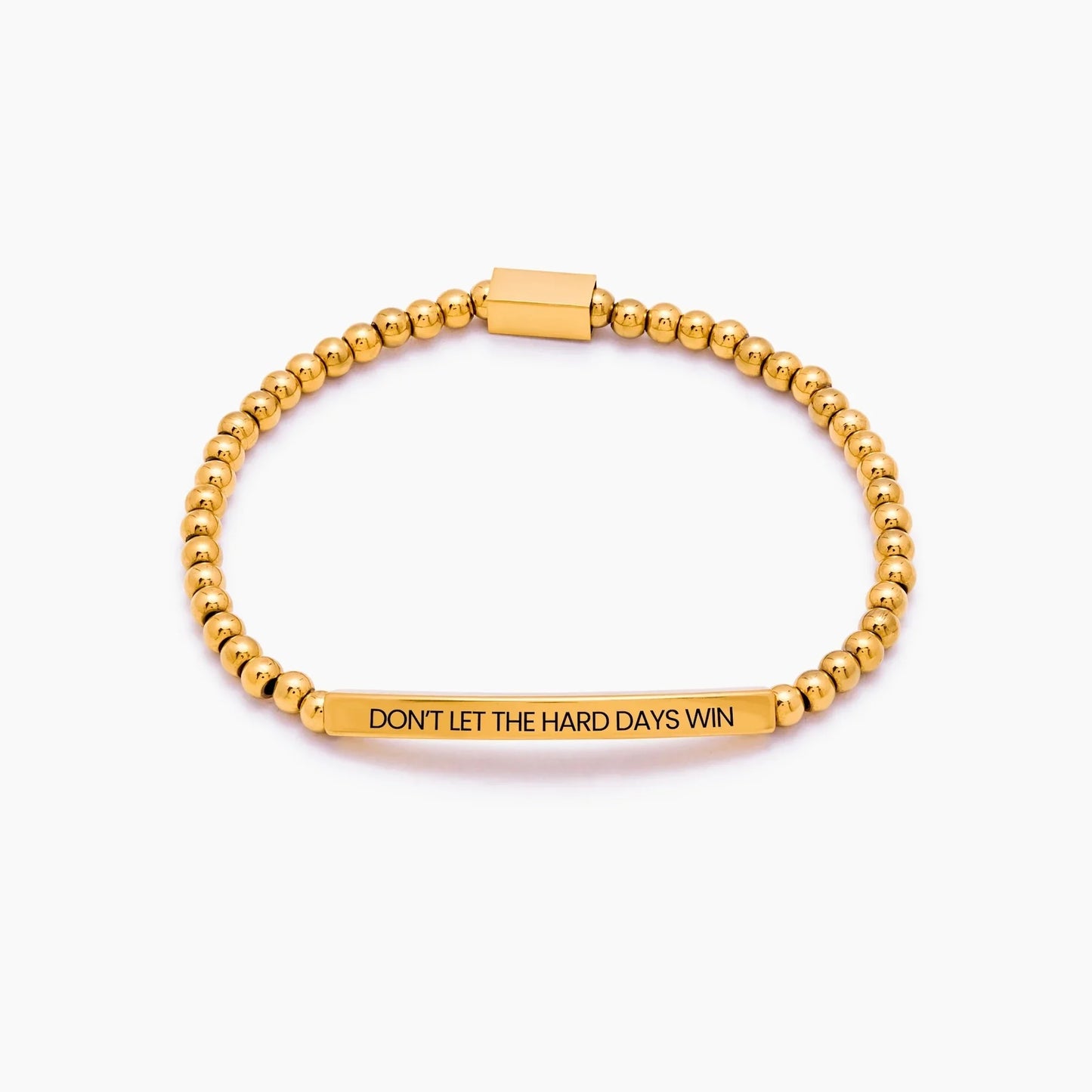 Beaded bracelet silver Don't Let The Hard Days Win — Olivia Jewelry