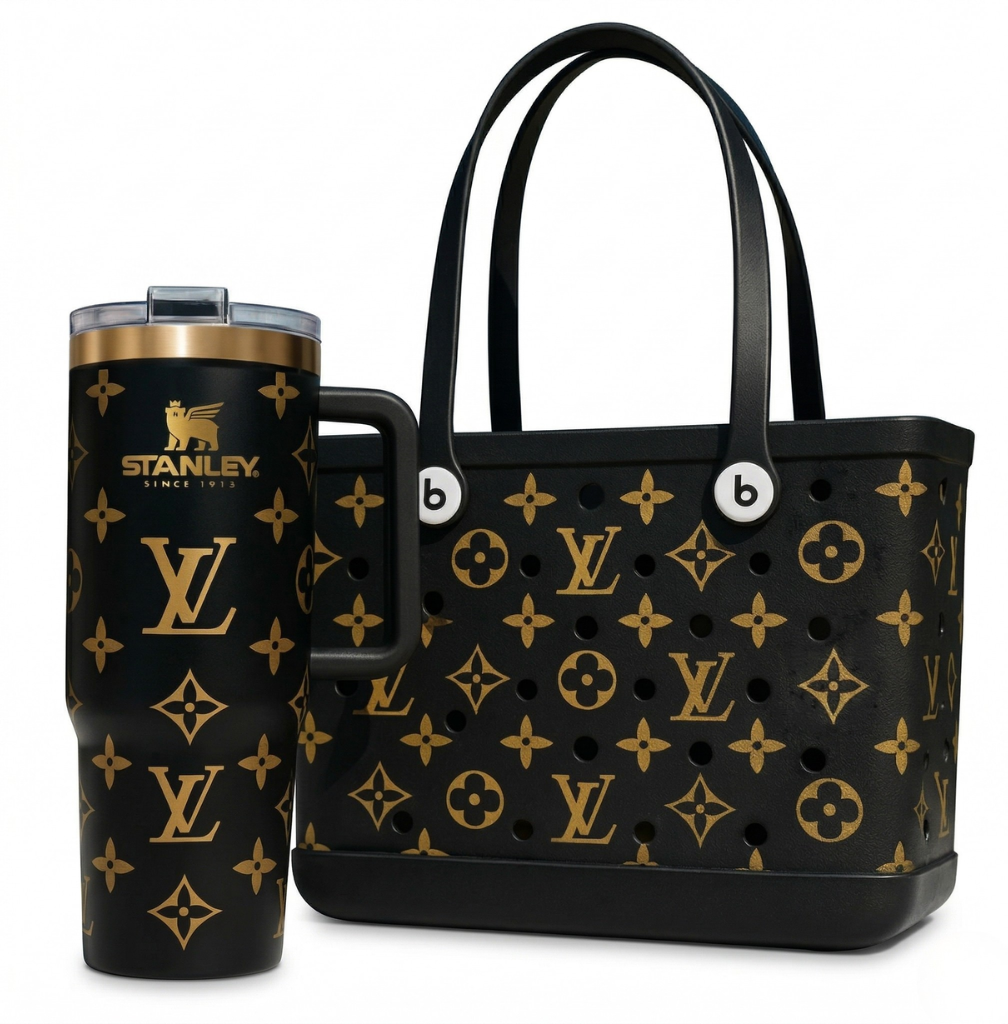 LuxeCarry Tote & 40oz Tumbler Duo Set – Waterproof Beach Bag Bundle