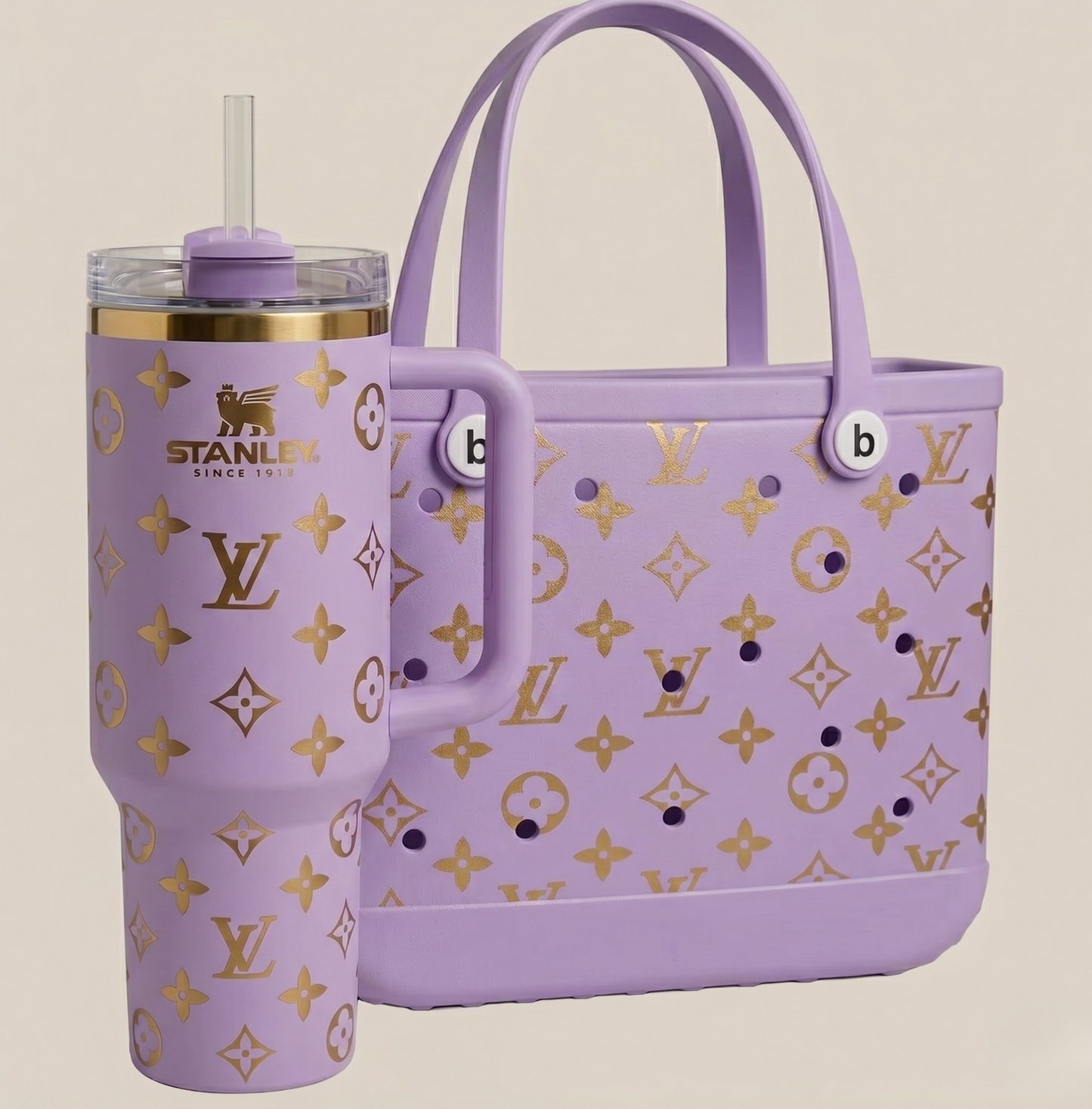 LuxeCarry Tote & 40oz Tumbler Duo Set – Waterproof Beach Bag Bundle