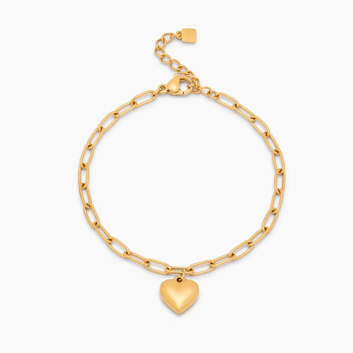 Paperclip Heart Charm Bracelet