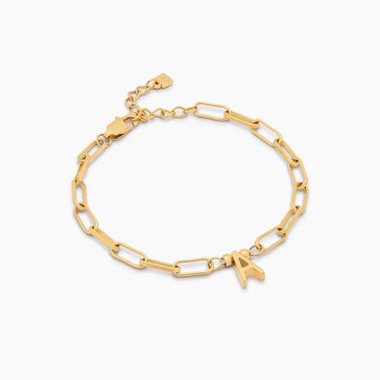 Paperclip Initial Charm Bracelet