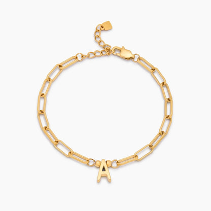 Paperclip Initial Charm Bracelet