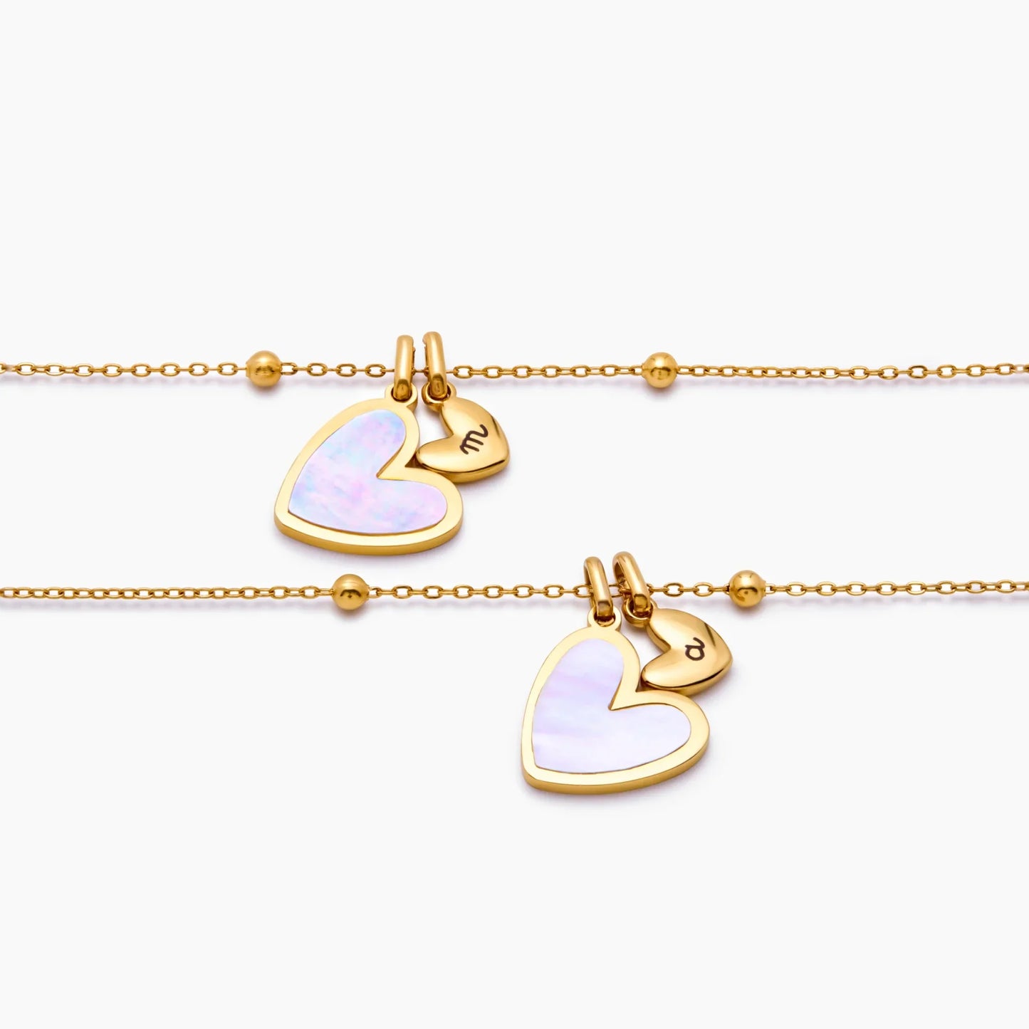 Initial Heart Duo Necklace
