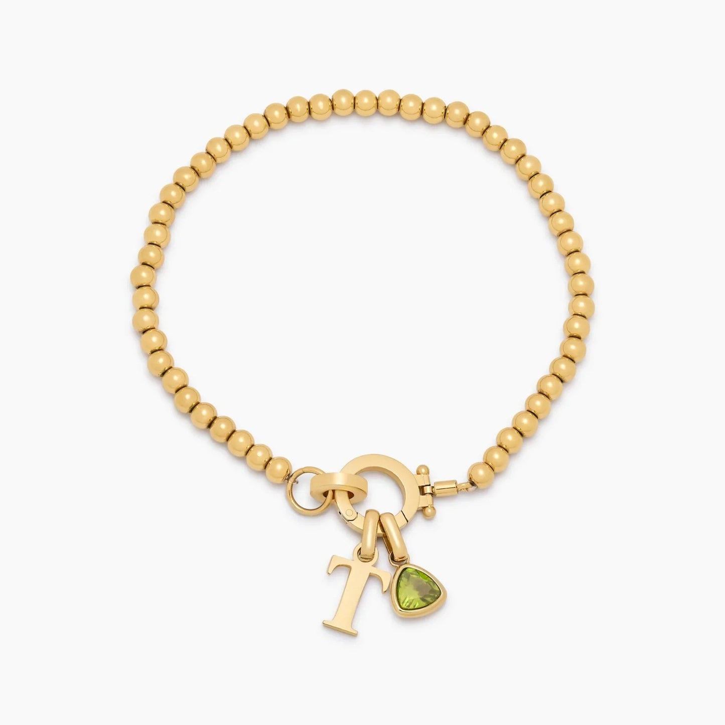 beaded-birthstone-initial-charm-bracelet — Gold / Nov-Citrine