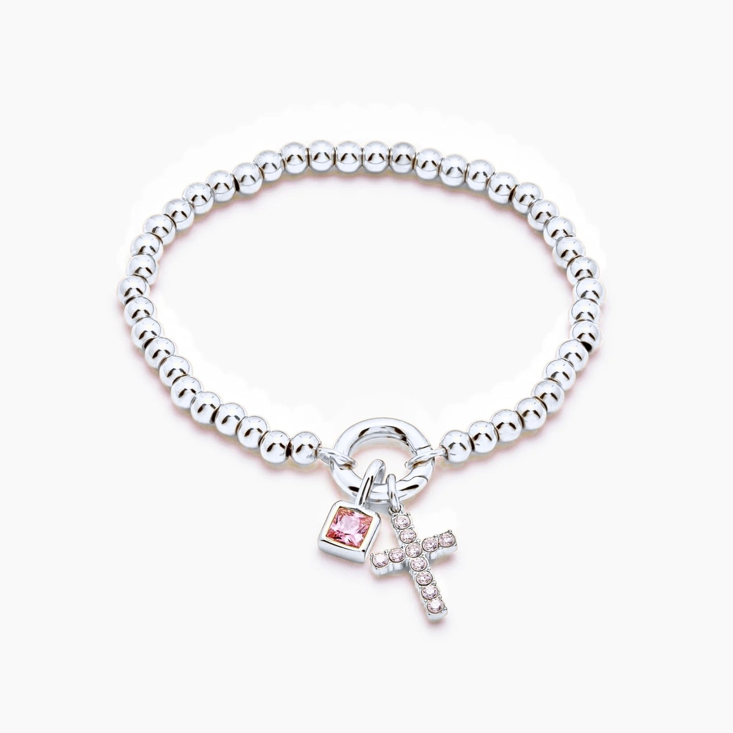 beaded-cross-birthstone-bracelet — Silver / Nov-Citrine