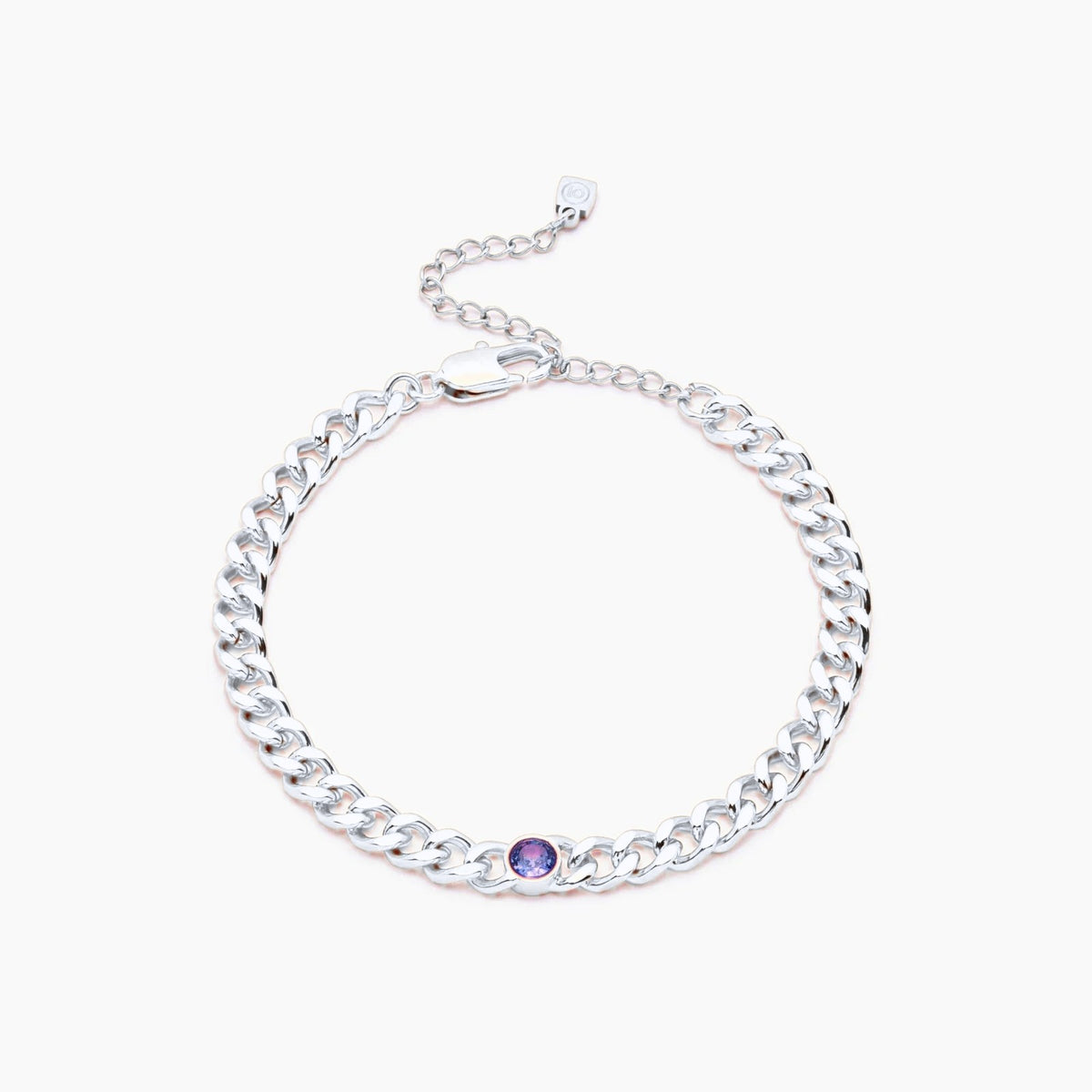 curb-chain-birthstone-bracelet — Silver / Sep-Sapphire
