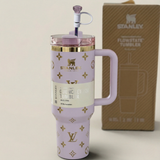 40oz Tumbler with Handle & Straw – Lilac