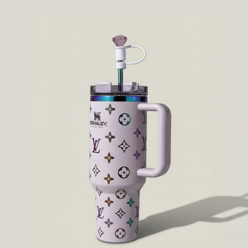 40oz Tumbler with Handle & Straw – Lilac