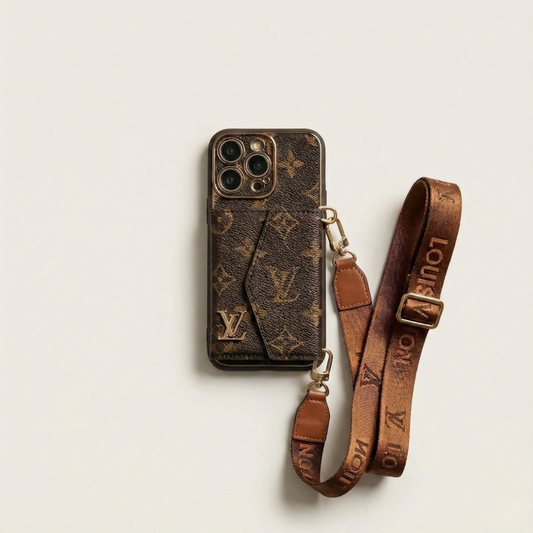 Limited Edition iPhone Case with Card Holder Brown
