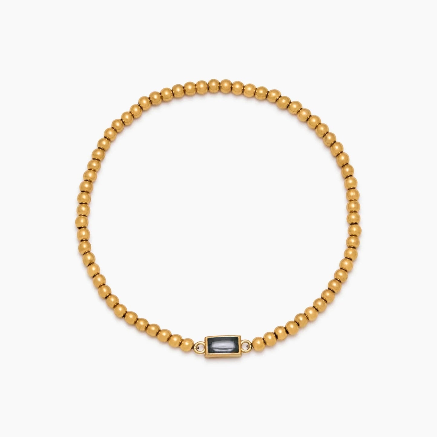 gold-beaded-birthstone-bracelet — Gold / Apr-Diamond