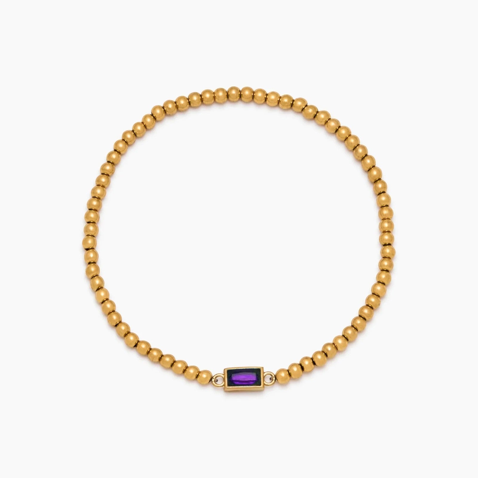 gold-beaded-birthstone-bracelet — Gold / Jun-Alexandrite