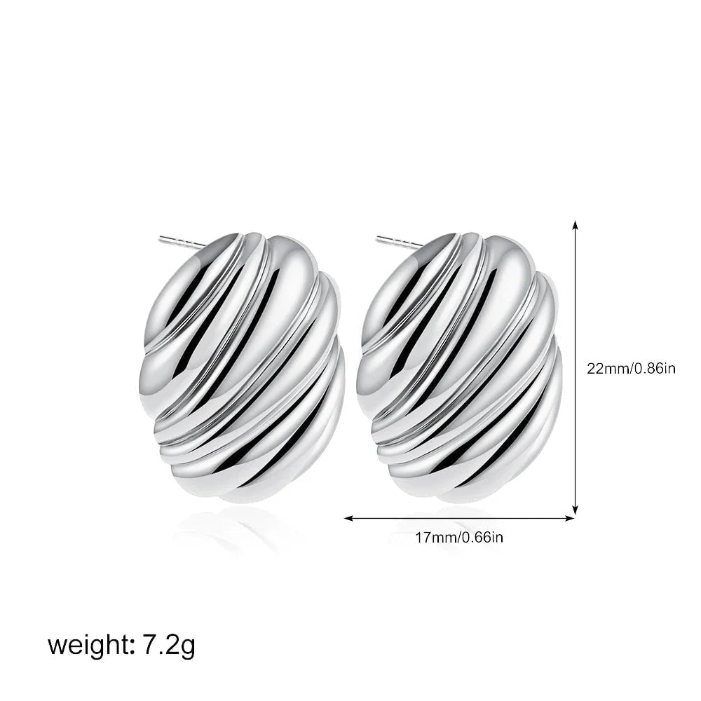 Vintage Stainless Steel Round Oval