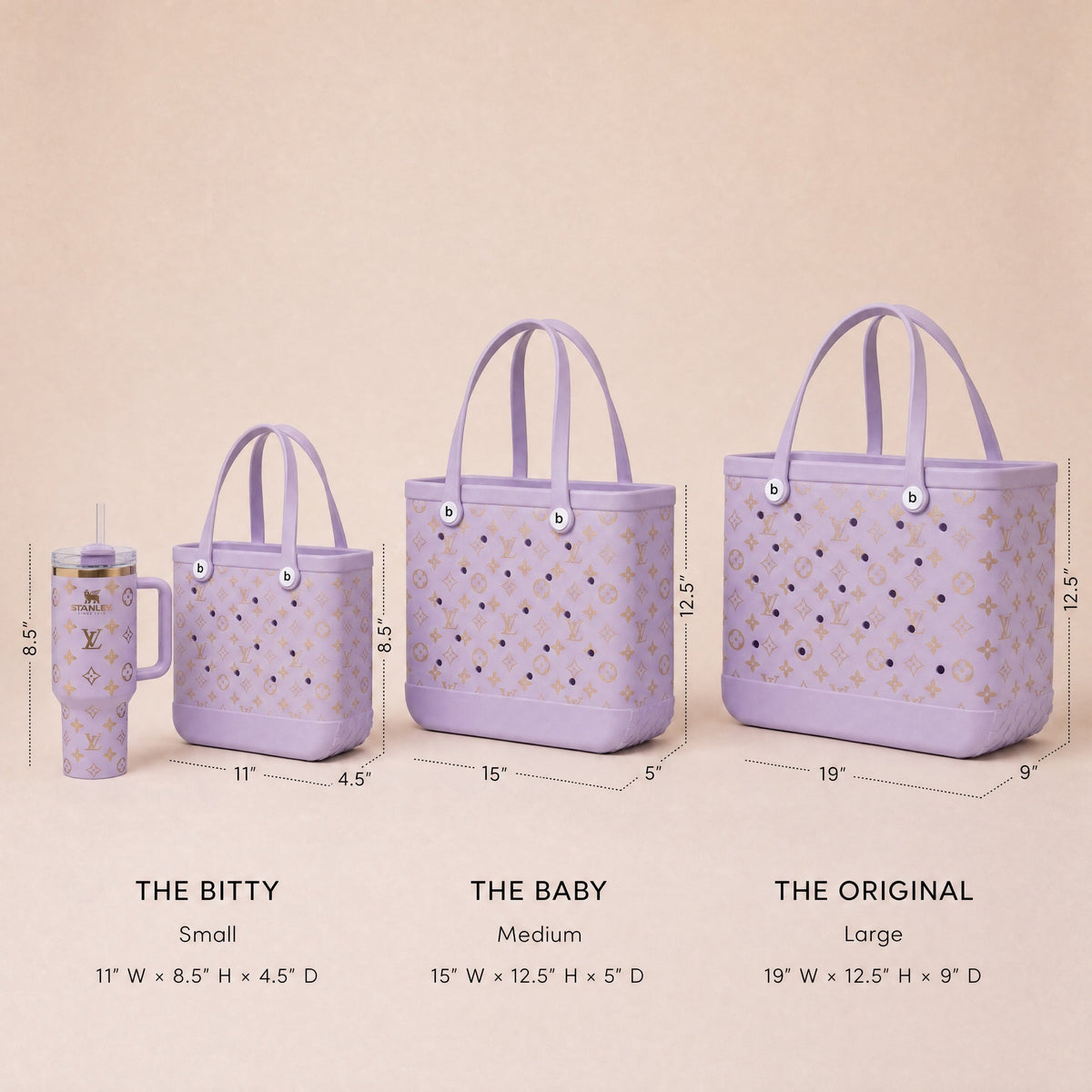 Lilac size comparison — Bitty, Baby, Original