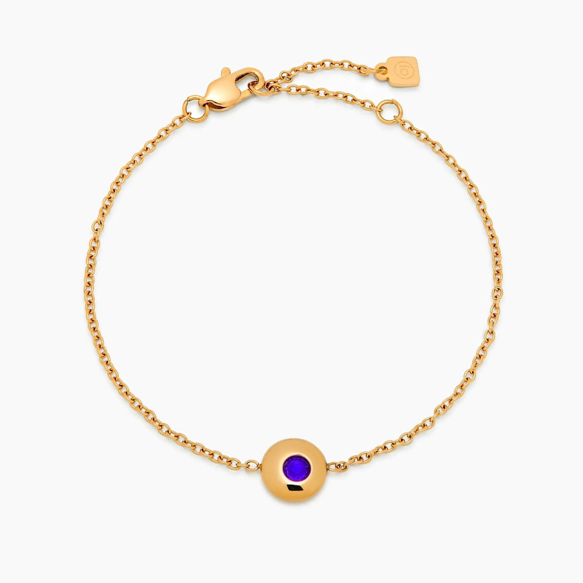 mini-birthstone-charm-bracelet — Gold / Feb-Amethyst