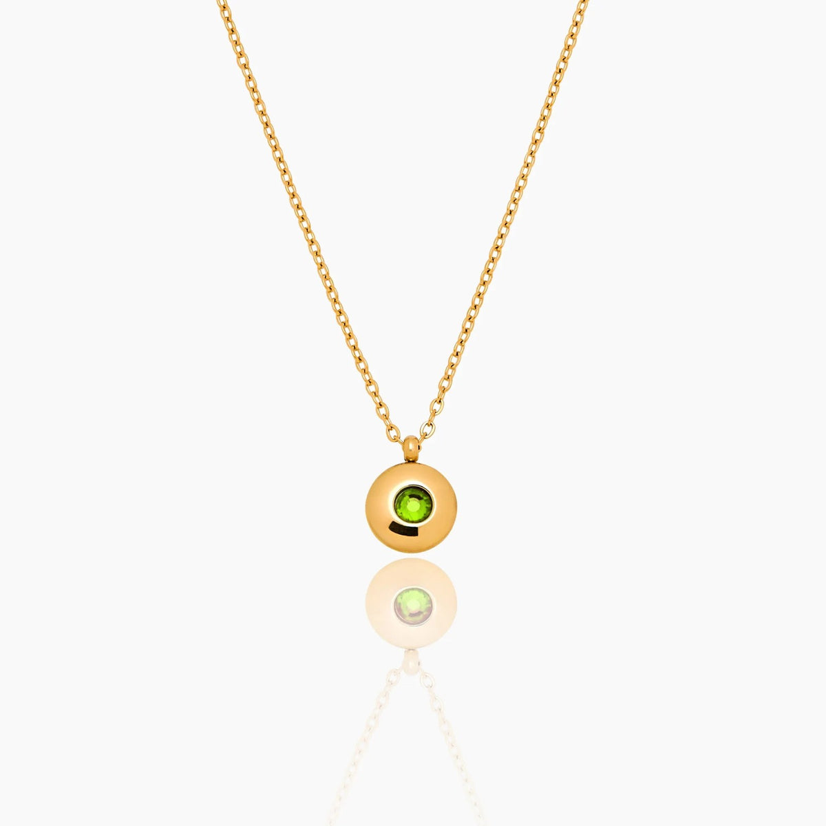 mini-birthstone-pendant-necklace — Gold / Aug-Peridot