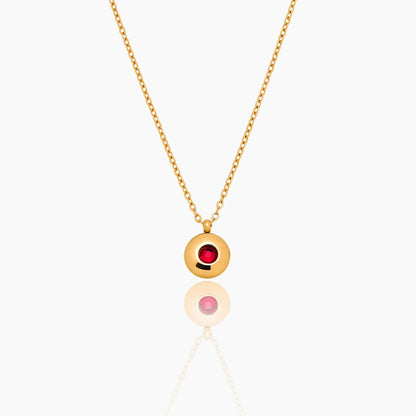 mini-birthstone-pendant-necklace — Gold / Jul-Ruby