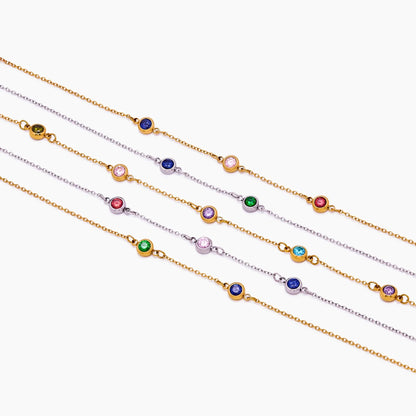 Personalized Multi-Birthstone Necklace