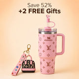 40oz Tumbler with Handle & Straw – Baby Pink