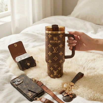 Brown 40oz tumbler studio angle